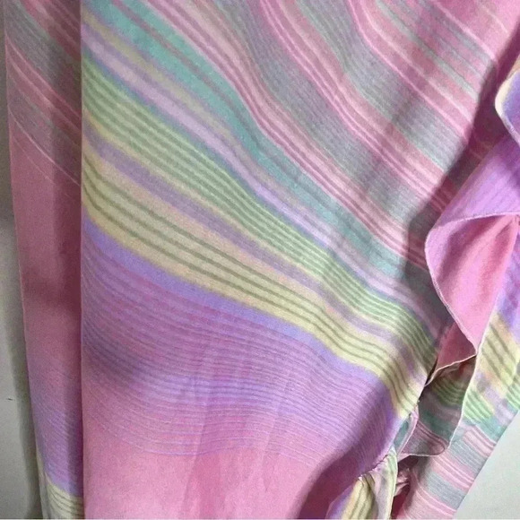 Vintage Alice Maloof Ruffled Nightgown Dress Size XS Lingerie 1960s Candy Stripe - Picture 10 of 13